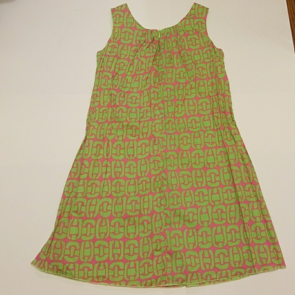Girls Pink and Green Pleated Float Dress